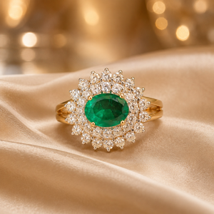 14K <b>Gold</b> Designer Diamond <b>Cocktail</b> <b>Ring</b> with Sparkling White Stones Luxury Women's Jewelry for Gift & Party Occasions - Product Image 1