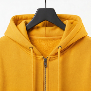 Sweat-shirt à capuche zippé en molleton bouclette, coupe oversize, style streetwear, couleur unie, léger - Product Image 3