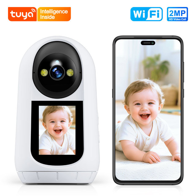 Tuya Smart 2MP 1080P WiFi Baby Monitor Camera Two Way Video Call Home Security IP Camera with Motion Tracking PST-P01-2MP