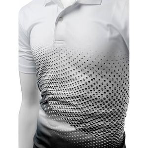 100% algodón Color sólido Polo camisa Casual manga corta Digital impreso hombres camisa moda ropa Polo camisa - Product Image 3