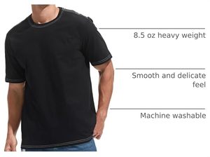T-shirt Homme Col Rond Coupe Slim Épaisse – Coton Premium 100% Écologique Séchage Rapide Pré-rétréci - Product Image 4