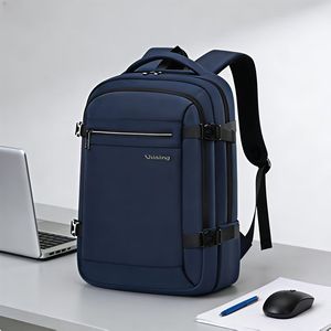Mochila moderna minimalista gris para portátil, mochila escolar resistente, cómoda y transpirable con panel trasero de malla para estudiantes universitarios. - Product Image 4