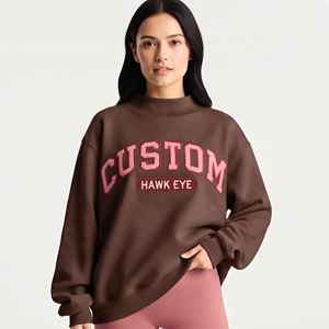Sudadera Premium de Cuello Alto Bordada para Mujer, Tallas Grandes, de Algodón Polar Cómodo, Oversize - Product Image 1
