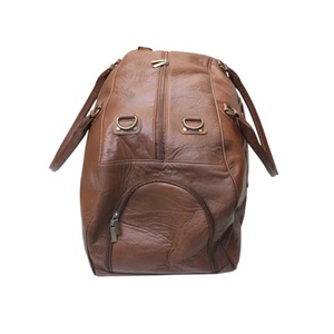 Elegant Brown Leather Travel Duffle Bag Cabin Size Carry On with Multi Storage <b>Pockets</b> Wholesale Custom Logo Bulk Order - Product Image 4