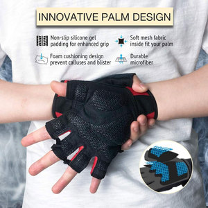 <b>Half</b> Finger Men's Fitness Gloves Non <b>Slip</b> Silicon Padded Innovative Modern Design Gym Cross Fit Training Wholesale Price Gloves - Product Image 2