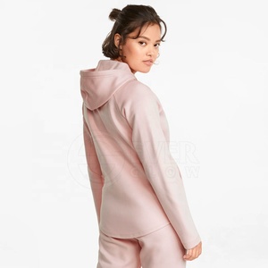 Sweat à capuche décontracté pour femme, hiver-automne, 100 % coton, respirant, coupe-vent, faible MOQ, prix de gros, style urbain - Product Image 4