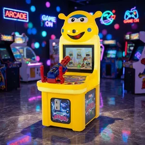 Máquina de Juego Arcade de Disparos con Pistola de Cara Sonriente para 1 Jugador, Operada con Monedas, Simulador de Video de Personajes de Dibujos Animados Rosa para Niños - Product Image 5
