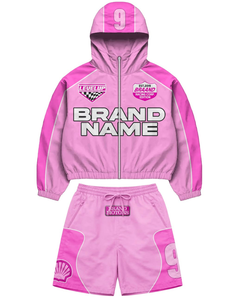 Custom High Quality Lightweight <b>Knitted</b> Hooded Windbreaker Nylon Men's Summer Sport Custom Print Breathable Windproof <b>Set</b> - Product Image 6