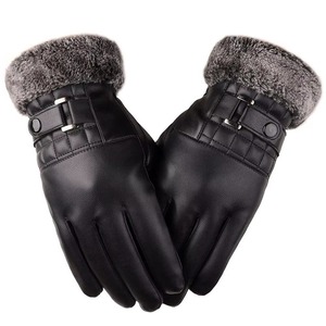 Adults Size <b>Warm</b> Winter Leather <b>Gloves</b> Touch Screen Outdoor Solid Color Leather <b>Gloves</b> Made In Pakistan - Product Image 3
