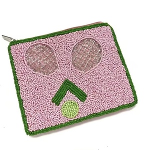 Handmade <b>Beaded</b> Coin Purse with Unique Zipper Closure Sequined Decoration & Tassel Leopard - Product Image 5
