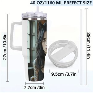Personalized 40oz Stainless Steel Tumbler With Custom Design For <b>Coffee</b> Travel - Product Image 4