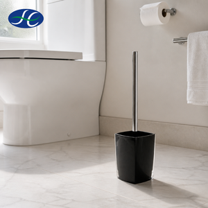 Distributeur de savon pour salle de bain, ensemble de brosses WC noires avec fonction rotative - Product Image 2