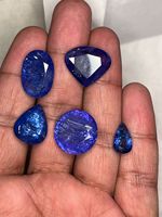 Tanzanite naturelle de haute qualité, taille cœur et taille poire, gemme facettée avec iridescence, remplie de fractures, 5-30 carats, pour la fabrication de bijoux