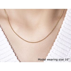 Collana a catena a maglie tonde in oro giallo 14k, spessore 1,5 mm - Product Image 4