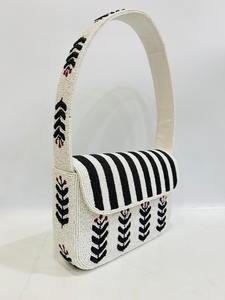 Bolso de Mano Elegante y Lujoso Multicolor, Diseño Abstracto, Bolsos de Algodón y Cuentas para Mujer, Venta al Por Mayor HB-046 - Product Image 2