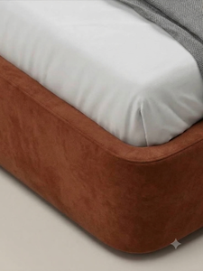 Luxury Solid Wood Fully Upholstered <b>Platform</b> <b>Bed</b> <b>Frame</b> Rounded Headboard Contemporary Bedroom Furniture for Hotel/Villa Projects - Product Image 3