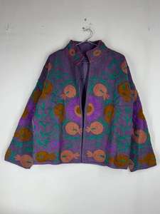 Chaqueta de algodón bordada a mano con diseño Suzani |   Kimono Bohemio - Product Image 2