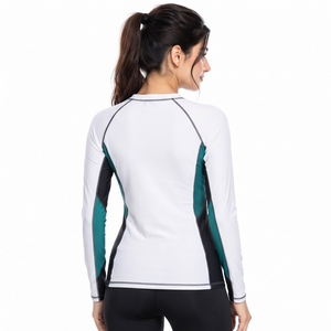 Long Sleeve Design Comfortable Compression Fit Breathable Underarm Panels <b>Women</b> <b>Rash</b> <b>Guard</b> Featuring Quick Dry Sports Textile - Product Image 2
