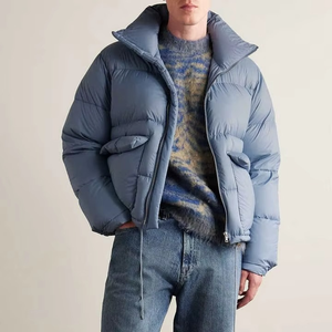 Chaqueta de burbujas para hombre con detalles en contraste, abrigo de invierno de dos tonos, estilo moderno, visual dinámico, cálida y deportiva, OEM - Product Image 3