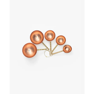 Designer Handcrafted Measuring Cups And Spoon Set <b>Copper</b> Made Spoon With Brass Material <b>Handle</b> Gold Color 4 Piece Set Avvailable - Product Image 2