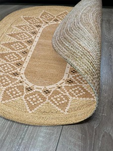 Alfombra de Yute Más Vendida, Diseño Geométrico, Tejido Plano, Estilo Bohemio, para Sala de Estar, Fácil de Limpiar, Ecológica, Delgada, 0.2-0.4 - Product Image 5
