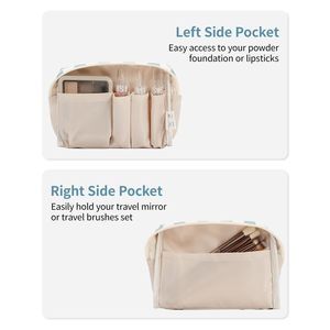 Graziosa Pochette a Quadretti con Cerniera, Borsa da Viaggio per Trucchi da Donna con Scomparti, Pratica Borsa Cosmetica per Borsetta - Product Image 3