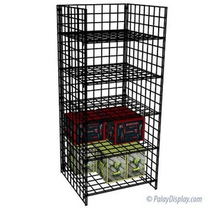 Heavy Duty Square <b>Grid</b> Shelf Wire Rack Display - Product Image 2
