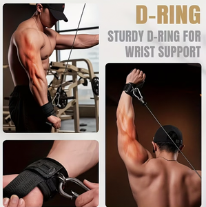 High Quality Non-Slip Weightlifting Wrist <b>Straps</b> with for Closure Neoprene Padded D-Rings Unisex for Gym Training - Product Image 2