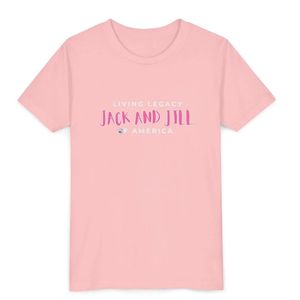 เสื้อยืดเด็ก แจ็คแอนด์จิลล์ ลิฟวิ่ง เลกาซี ยูธ พิมพ์ลายกราฟิกสีชมพู แขนสั้น คอกลม สวมใส่สบาย ลำลอง รับผลิตตามสั่ง ขายส่ง - Product Image 1
