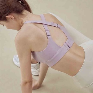 Custom Design Breathable Simple Yoga Sports Bra for Girls Front Logo Medium Support Activewear <b>Cheap</b> Price - Product Image 2