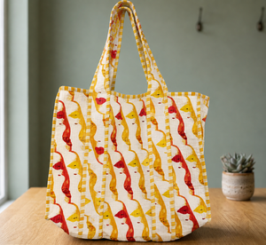 Sac fourre-tout décontracté en coton matelassé imprimé à pois ludiques, avec fermeture éclair, grande taille, poignée d'épaule, pour courses, sac à main pour femme - Product Image 4