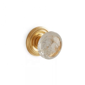 Luxury Round Glass Cabinet <b>Knob</b> with <b>Gold</b> Brass Base Furniture Hardware for Drawer Dresser Pull Customizable Height/Shaped - Product Image 3