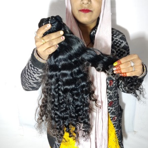 Raw Indian Human Hair Curly Bundle 100% Human Hair Extension Remy Natural Hair Unprocessed Indian Vendor Human Hair - Product Image 6