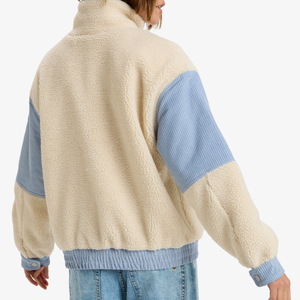 Custom New Design <b>Women</b> Wool Sherpa <b>Fleece</b> Jacket Outdoor Eco-Friendly Reversible Stand Collar - Product Image 4