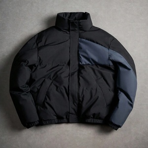 Blouson matelassé à col montant pour homme, épais, en toile, color block, streetwear, vêtement d'extérieur, service OEM - Product Image 1