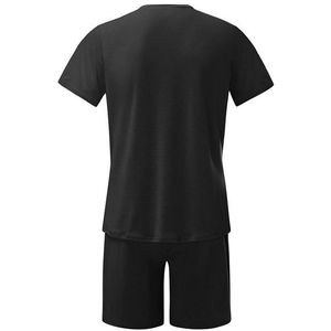 Nueva Llegada, Ropa Deportiva para Hombre, Estilo Informal, 100% Algodón, Antiarrugas, Conjunto de 2 Piezas, Camiseta y Pantalones Cortos con Logotipo Frontal - Product Image 2