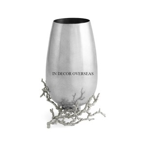 Top Quality Stainless Steel Silver Polished Attractive Look Nodric Flower <b>Vase</b> Home Hotel Living Room Table Centerpiece Decor - Product Image 1