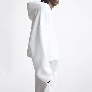 cropped hoodie <b>men</b> 100% cotton oversize drop shoulder streetwear heavyweight custom logo <b>pullover</b> blank crop top hoodies for <b>men</b> - Product Image 4