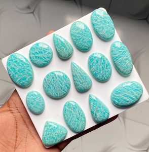 MAHNAJ GEMS Wholesale Natural Amazonite Cabochons Lot Wholesale Amazonite Gemstones Lot For Jewelry Making - Product Image 2