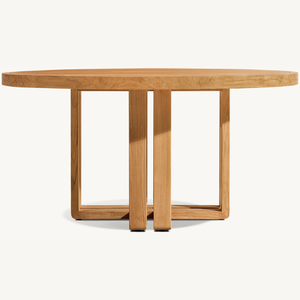 <b>Round</b> <b>table</b> furniture made of teak <b>wood</b> with a simple modern style for outdoor or indoor use, suitable for <b>dining</b> rooms - Product Image 4