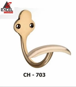 Porte-manteau et crochet à chapeau en laiton, design élégant, installation standard sur porte, prix de gros - Product Image 1