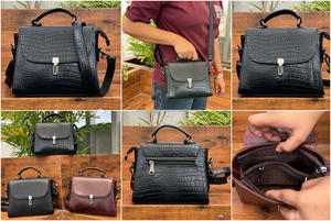 Nouveaux produits en gros motif Crocodile en cuir véritable pour femmes Mini sacs à bandoulière avec poignée Designers sacs à main à bandoulière de luxe - Product Image 3