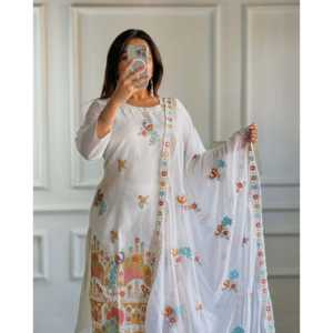 Conjunto de traje de fiesta para mujer de diseñador elegante Pent y Dupatta Top - Product Image 3