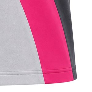 Camisa de Manga Corta con Cuello y Paneles Cruzados en Gris Carbón y Rosa, Uniforme Casual Sólido, Ropa Deportiva Personalizada para Niño, 100% Algodón - Product Image 2