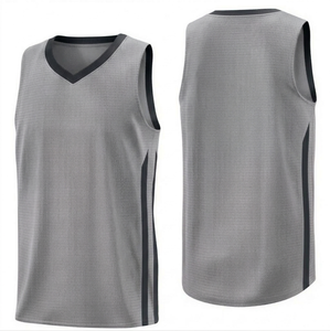 เสื้อบาสเก็ตบอลชายแบบไม่มีแขน คอวี ระบายอากาศได้ดี น้ำหนักเบา ผลิตจากโพลีเอสเตอร์ 100%  พร้อมเทคโนโลยีป้องกันแบคทีเรียและพิมพ์ลายแบบ Heat Transfer เหมาะสำหรับทุกเพศ - Product Image 1