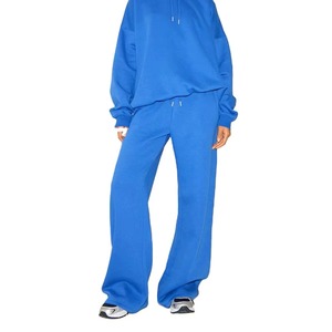Conjunto de Sudadera con Capucha y Cremallera para Mujer, Pantalones de Chándal de Pierna Ancha de Forro Polar, Traje Casual para Descansar, con Logotipo Personalizado, OEM - Product Image 2
