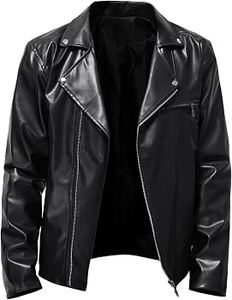 Veste unisexe en cuir PU noir, style motard, imperméable, écologique, coupe-vent, respirante, à manches longues, avec fermeture éclair, streetwear, pour l'hiver - Product Image 3