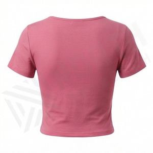 เสื้อครอปท็อปผ้าฝ้ายสีตามสั่งสำหรับผู้หญิง ทรงเข้ารูป ระบายอากาศได้ดี เหมาะสำหรับโยคะ สตรีทแวร์ ฟิตเนส ออกกำลังกาย เสื้อยืดแอคทีฟแวร์ - Product Image 2