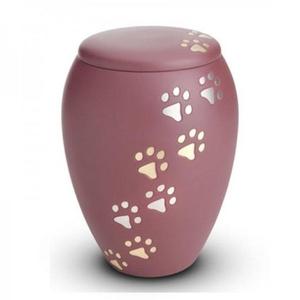 Wholesale Modern White Metal Pet Cremation <b>Urn</b> With Silver Paw Prints Dog <b>Cat</b> Ashes Memorial Keepsake Handcrafted Metal Pet <b>Urns</b> - Product Image 6