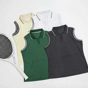 Quick Dry Women's <b>Golf</b> Polo Shirt <b>Sleeveless</b> Tennis Shirts Tennis Skirts Set Quick Dry Collared Activewea - Product Image 3